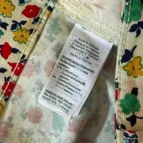 J Crew Mercantile Cotton Denim Style Floral A line Skirt Button Front Skirt 8 - Picture 10 of 10